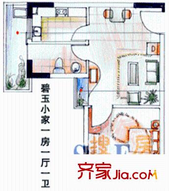 碧玉小家1房 户型图