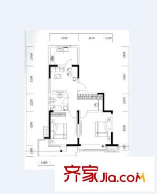 海濱廣場(chǎng) 2室 戶型圖