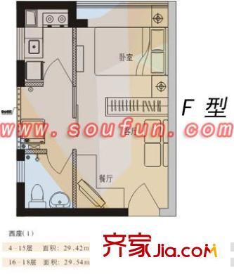 晨暉家園戶型圖戶型圖_5 1室1廳1衛(wèi)1廚
