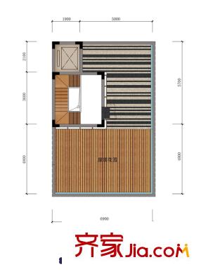 卓越皇后道戶型圖別墅 262平D戶型屋頂花園 7室3廳5衛(wèi)1廚