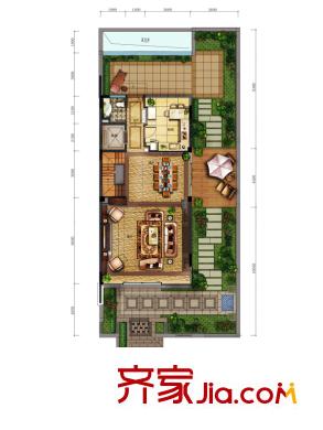 卓越皇后道戶型圖別墅 262平D戶型一層平面圖 7室3廳5衛(wèi)1廚