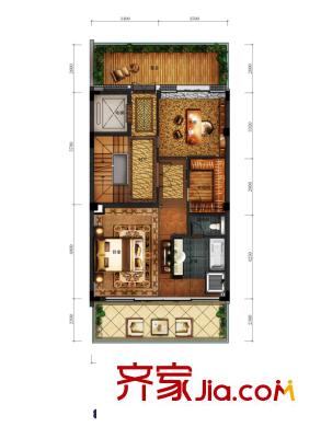卓越皇后道戶型圖別墅 262平D戶型三層平面圖 7室3廳5衛(wèi)1廚