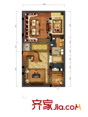 卓越皇后道戶型圖別墅 262平D戶型拓展空間 7室3廳5衛(wèi)1廚