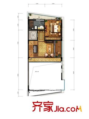 卓越皇后道戶型圖別墅 262平D戶型二層平面圖 7室3廳5衛(wèi)1廚