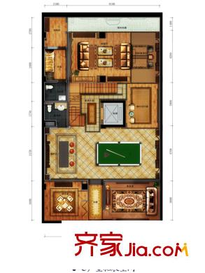 卓越皇后道戶型圖別墅249平C戶型拓展空間 6室3廳5衛(wèi)1廚