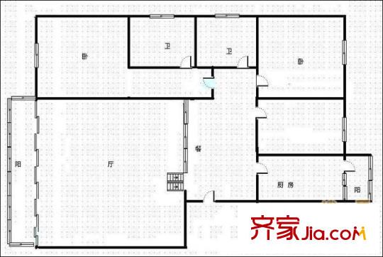 成都花園 3室 戶型圖