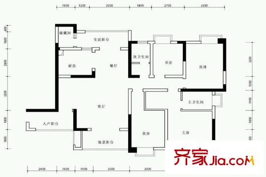 理工東苑 4室 戶型圖