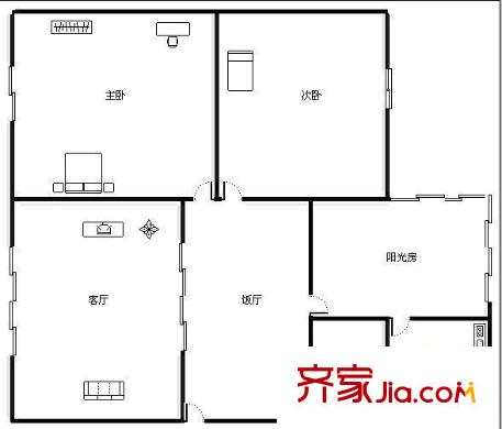 理工東苑戶型圖戶型圖 2室2廳1衛(wèi)1廚