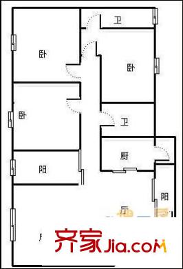 天府長城柏南郡戶型圖3室 戶型圖 3室2廳2衛(wèi)1廚