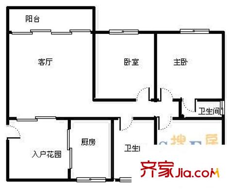 天府長城柏南郡戶型圖3室 戶型圖 3室2廳2衛(wèi)1廚