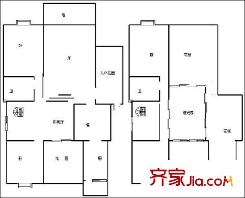 南陽錦城戶型圖戶型圖 4室2廳2衛(wèi)1廚