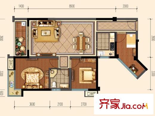 洛森堡新殿二期戶型圖23號(hào)樓標(biāo)準(zhǔn)層4號(hào)戶型 