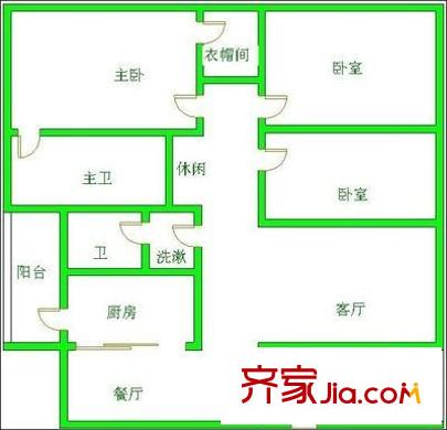 凱萊麗景雅筑戶型圖戶型圖 3室2廳2衛(wèi)1廚