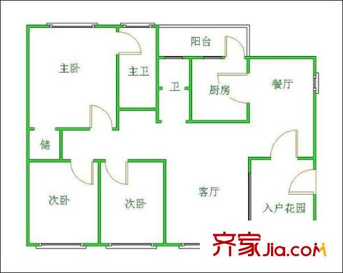 凱萊麗景雅筑 3室 戶型圖