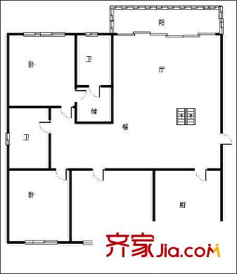 成都花園 3室 戶型圖