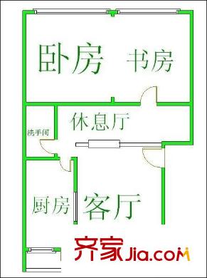 成都花園 1室 戶型圖