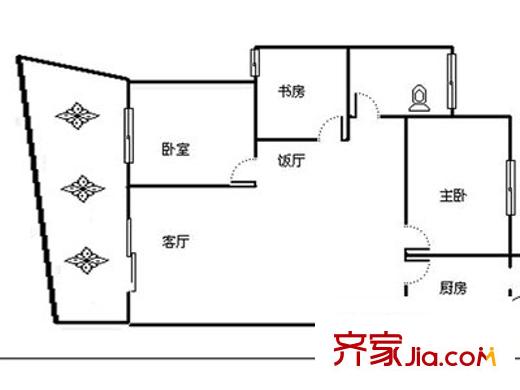 碧云天戶型圖戶型圖 3室2廳1衛(wèi)1廚