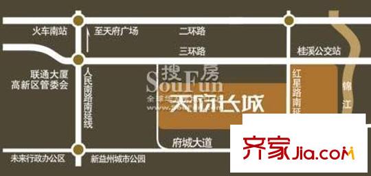 天府長(zhǎng)城柏南郡交通圖