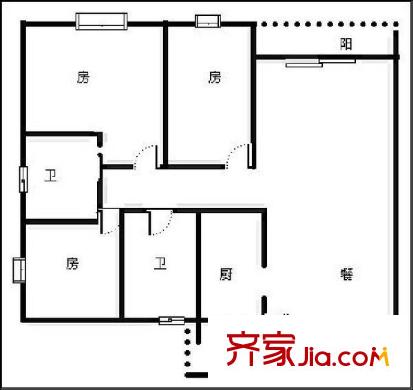 天府長城柏南郡戶型圖3室 戶型圖 3室2廳2衛(wèi)1廚