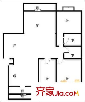 南陽錦城戶型圖戶型圖 3室2廳1衛(wèi)1廚