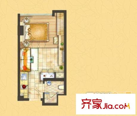 建發(fā)金沙里戶型圖戶型圖 1室1廳1衛(wèi)1廚