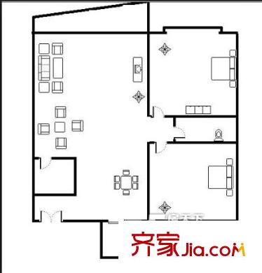 融城理想戶型圖戶型圖 2室2廳1衛(wèi)1廚