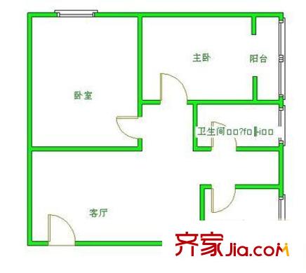 恒大名都戶型圖戶型圖 2室1廳1衛(wèi)1廚