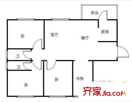中大君悅金沙五期戶型圖戶型圖 4室2廳2衛(wèi)1廚