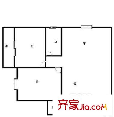 中大君悅金沙五期戶型圖戶型圖 2室2廳1衛(wèi)1廚