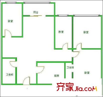 藍(lán)水灣 4室 戶型圖