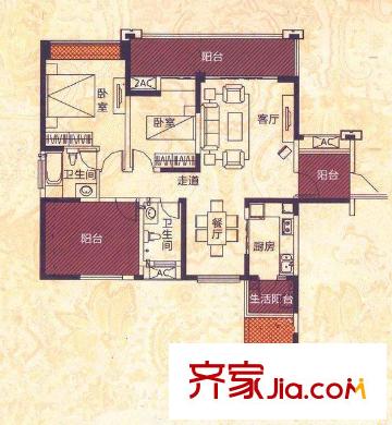保利心語三期 3室 戶型圖