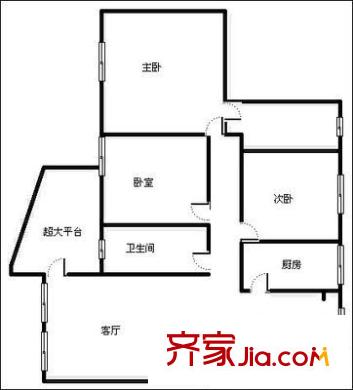 中海名城戶型圖戶型圖 3室2廳2衛(wèi)1廚
