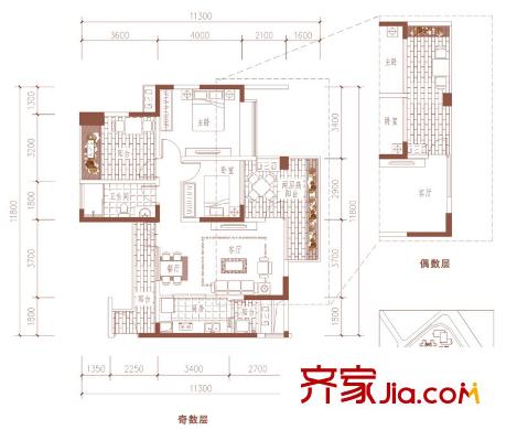 華僑城純水岸戶型圖三期二批次5-9棟30-33層 B2戶型（售罄） 2室2廳1衛(wèi)1廚