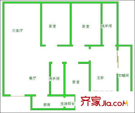 鴻閣一號(hào)戶型圖戶型圖 4室2廳2衛(wèi)1廚