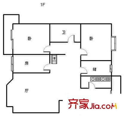 融城理想戶型圖戶型圖 3室2廳1衛(wèi)1廚