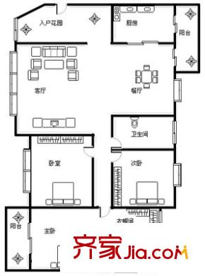 融城理想戶型圖戶型圖 3室2廳2衛(wèi)1廚