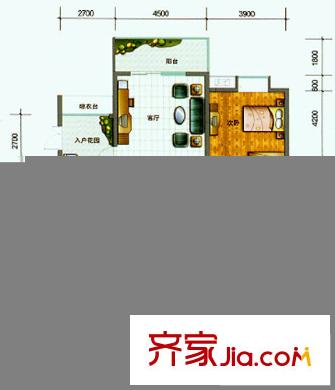 西花汀戶型圖B1型 3室2廳2衛(wèi)1廚