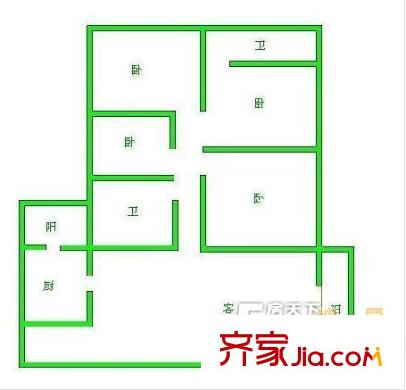 恒大名都戶型圖戶型圖 4室2廳2衛(wèi)1廚
