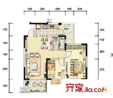 中大君悅金沙五期 1室 戶型圖