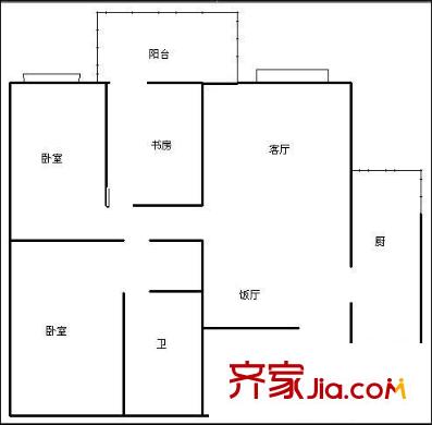 欣宇都市港灣戶型圖戶型圖 3室2廳2衛(wèi)1廚