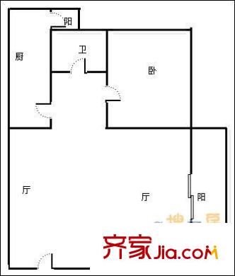 中海名城戶型圖戶型圖 1室2廳1衛(wèi)1廚