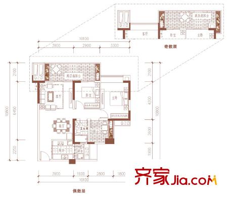 華僑城純水岸戶型圖三期二批次5-9棟30-33層 A1戶型（售罄） 2室2廳1衛(wèi)1廚