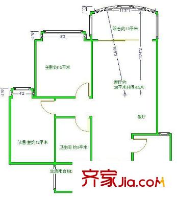 香草國際 2室 戶型圖