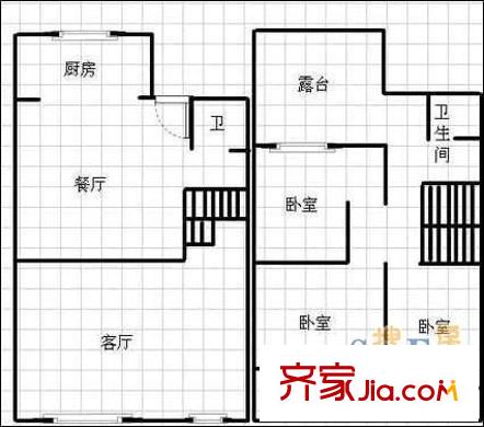 香草國際戶型圖戶型圖 3室2廳2衛(wèi)1廚
