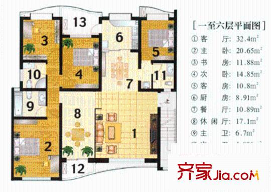 森宇音樂(lè)花園戶型圖戶型圖 3室3廳2衛(wèi)1廚