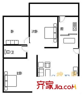 森宇音樂(lè)花園戶型圖戶型圖 3室1廳1衛(wèi)1廚