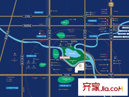 遠(yuǎn)大中央公園區(qū)位圖