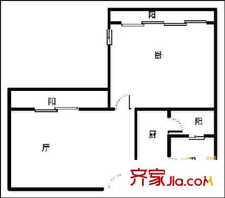 翡翠城五期戶型圖戶型圖 1室1廳1衛(wèi)1廚
