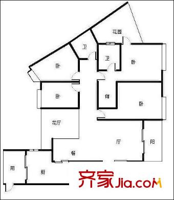 天合凱旋城 4室 戶型圖