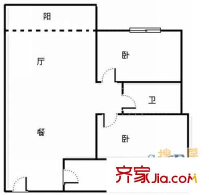 錦繡光華戶型圖戶型圖 2室2廳1衛(wèi)1廚